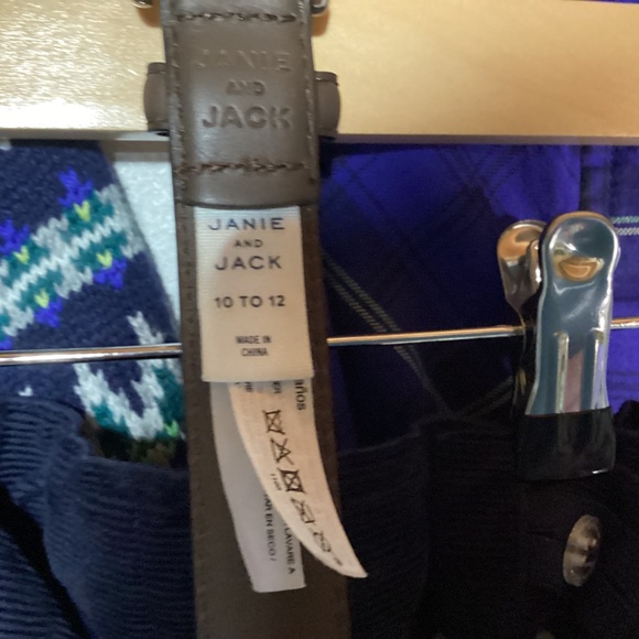 Janie and Jack Boys Outfit | Sweater, Button Up, Pants & Belt | Boys 8 - Picture 5 of 5